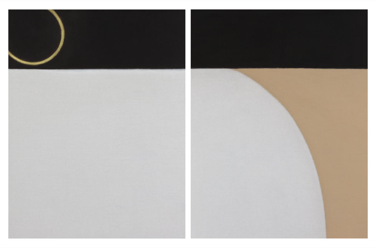 Untitled (Diptych), 2016. Oil on linen, 80" x 124".