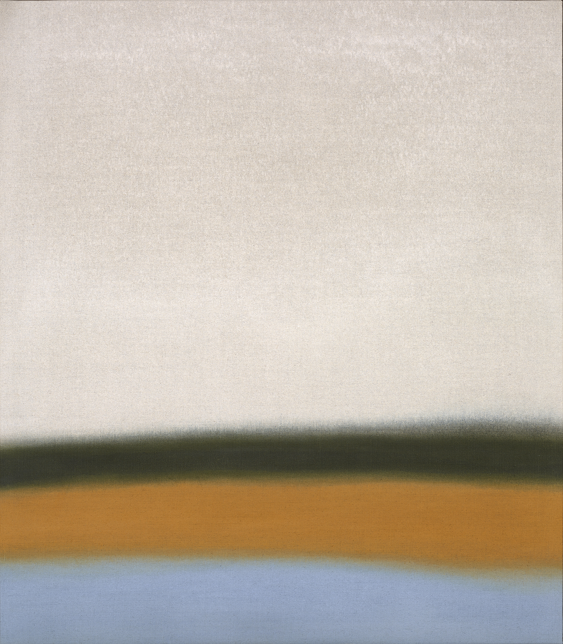 Untitled (Green/Orange), 2018. Oil on Linen, 48" x 42".